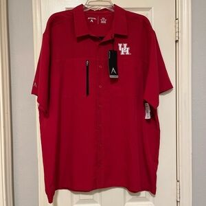 Antigua University of Houston Red Short Sleeve Shirt